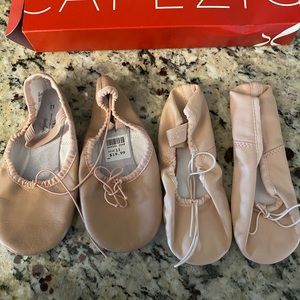 2 pairs of girls size 11 ballet shoes